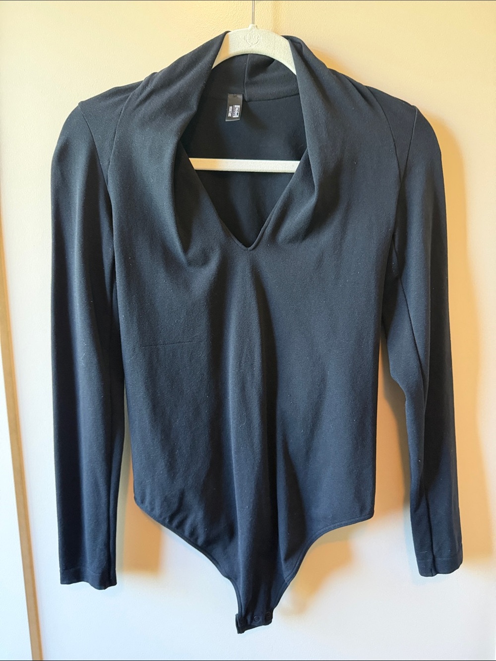 Wolford Black Long-Sleeve Cowl Neck Bodysuit